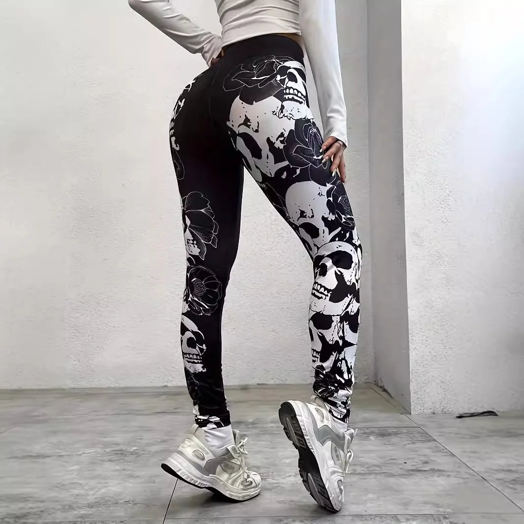 Leggings - Dam - Skull, Yoga,  Fitness