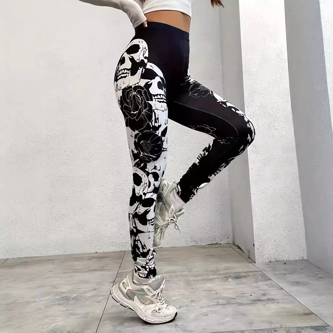 Leggings - Dam - Skull, Yoga,  Fitness