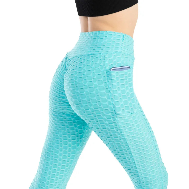 Leggings - Women - Bubble Pants - Yoga - Fitness - Side Pockets
